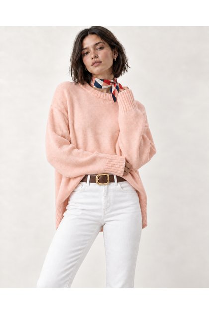 Salmon Wide Fit Crew Neck Knitwear Sweater