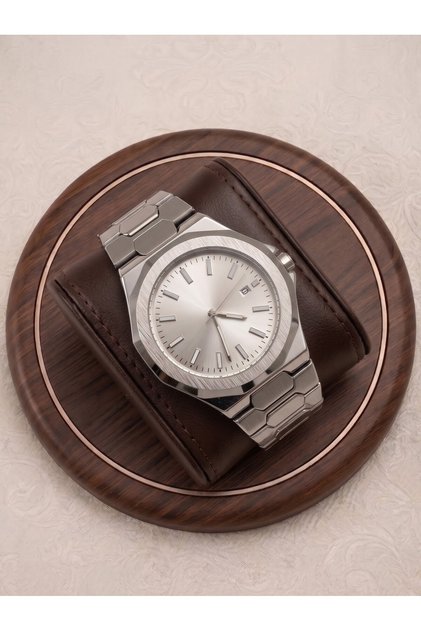 Titan Premium Silver Steel Men's Wristwatch