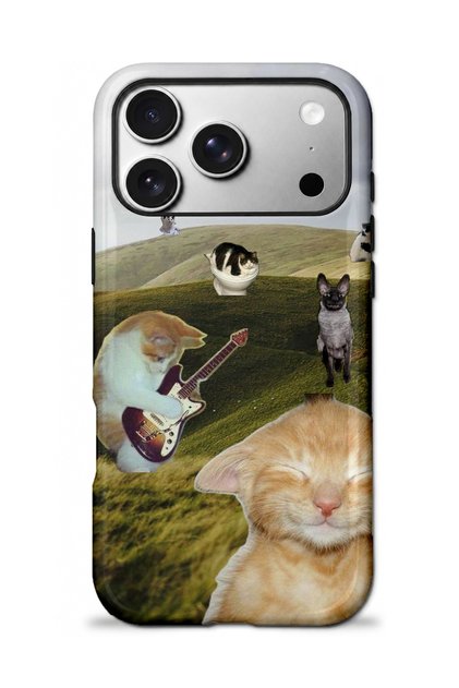 iPhone 17 Pro Compatible - Funny Jackal Cats, Double Layer Cover, Glossy Surface Protective Case