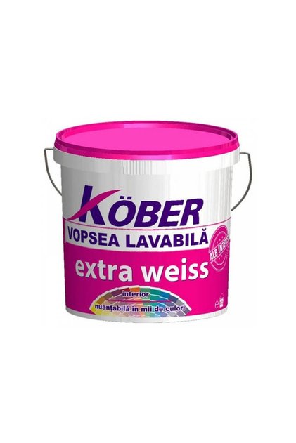 Vopsea lavabila pentru interior, extra weiss, 8.5L,
