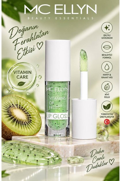 Mc Ellyn Vitamins of Fruits Transparent Lip Gloss with Particles