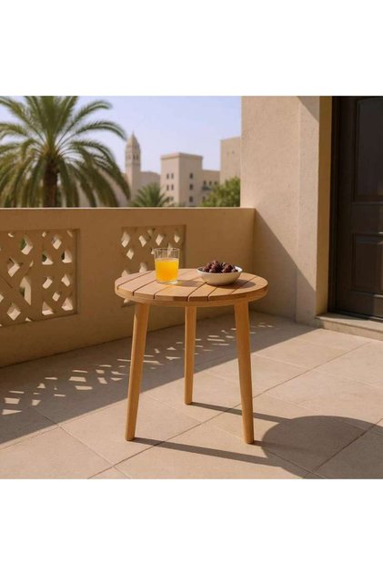طاولة جانبية خارجية من مولتي - بني
