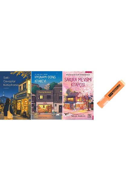 Saklı Cevaplar Kütüphanesi + Hyunam Dong Kitabevi + Sakura Mevsimi Kitapçısı 3 Kitap Set KALEM HD