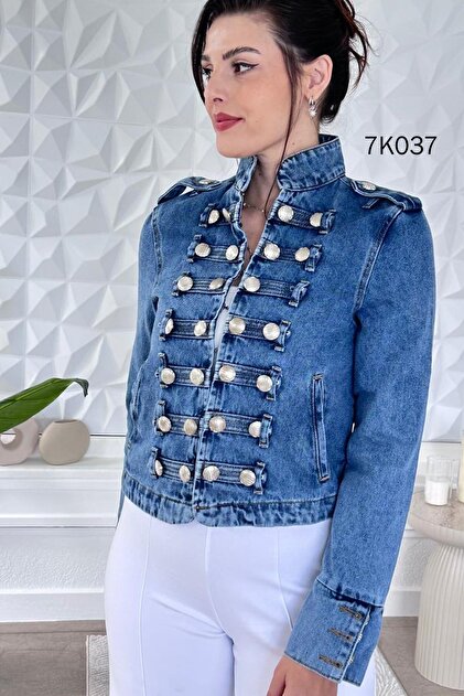 Epaulettes Denim Jacket 7K037