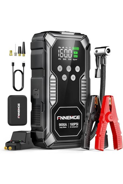 9000A Jump Starter with Air Compressor, 26800mAh Car Battery Jumper Starter Portable 12V(for