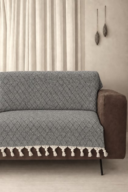 Checkerboard Pattern Woven 100% Cotton Multi-Purpose Pique Sofa Cover 180X230