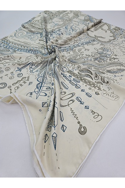 Premium Twill Patterned Large Square Shawl 140X140 cm Shoulder Shawl & Scarf
