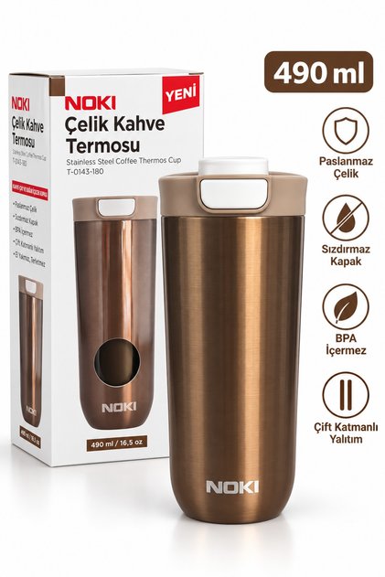 Noki BPA Free Çelik Termos Mug 400ml Süt Kahve - Fiyatı