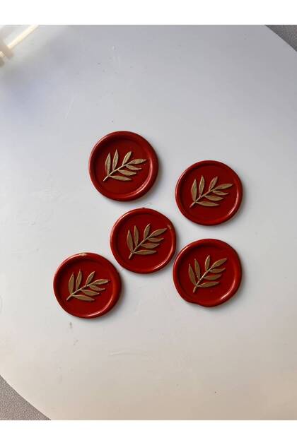Ready-Made Wax Seal Stamp 50 Pieces Seal Invitation Seal Single Branch Red