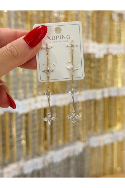 XUPİNG KARARMAZ GOLD UZUN PAPATYA MODEL KÜPE
