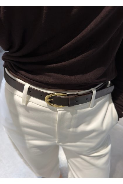 Aci Brown Rush Belt (2.50 cm Leather, 4 cm Buckle Width)