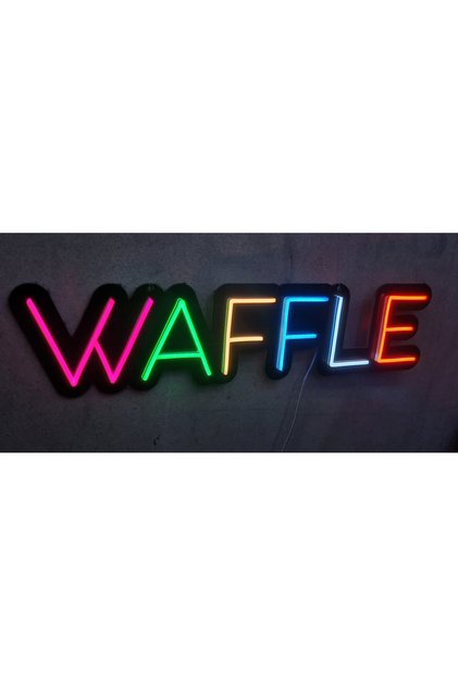 Waffle renkli neon led duvar aydınlatması