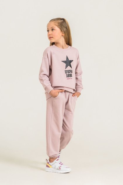 4-14 Years Licensed Us Polo Assn Girls' Set-Powder