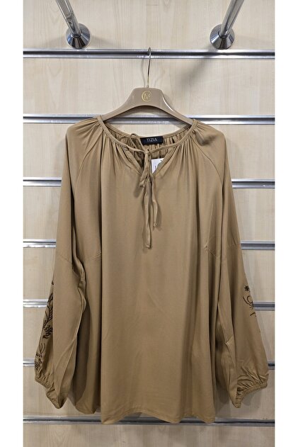 Blouse with Embroidered Sleeves Viscose