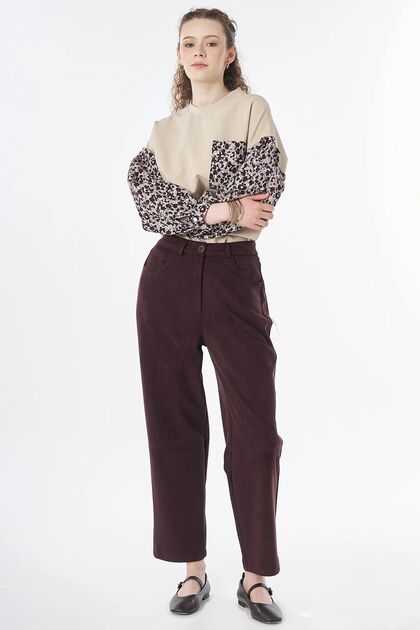 Suede Trousers Brown 19055