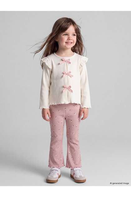 Timeless Clothing & Timeless Choices Baby Girl Blouse and Leggings with Bow Detail