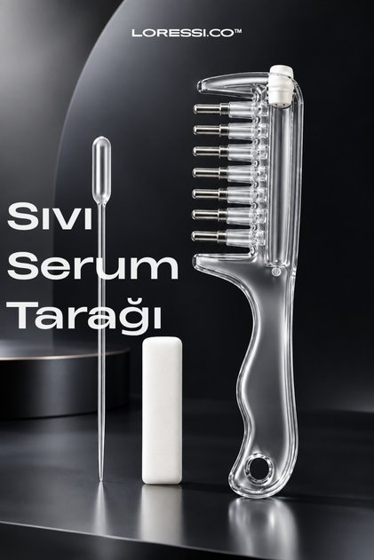 Hazneli Serum Tarağı – Saç Derisi Masaj ve Yağ Uygulama Aparatı - 16 cm