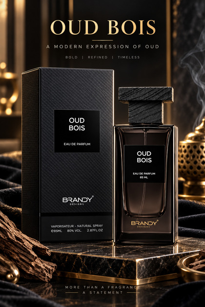 Brandy Designs Oud Bois Eau de Parfum 85ml – Luxury Oud Fragrance, Natural Spray, Made in UAE