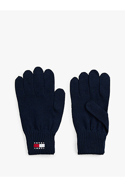 Men's Brand Logo Gloves in Navy Blue, Suitable for Daily Use