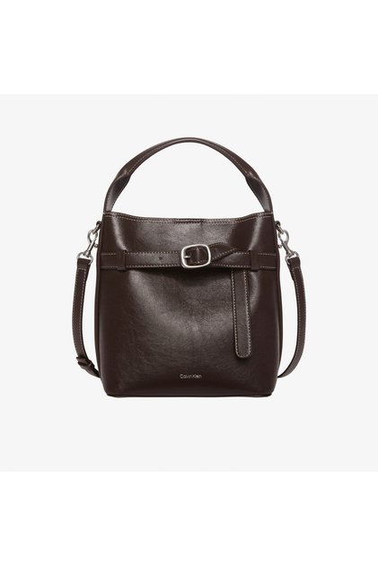 Buckle Mini Bucket Kadın Kahverengi El Çantası