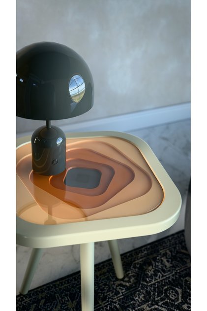 Ovo Vortex Kahve Sehpası / Yan Sehpa (Cam Üst Yüzey)