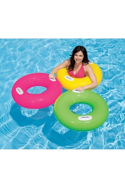Colac gonflabil Hi-Gloss Tube 59258NP, 76 cm, 2 mânere, până la 40 kg, 8+, culori asortate