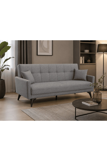 Milan S yaylı Süngerli Bukle Kumaşlı Modern Kanepe - Şıklık, Konfor ve Fonksiyonellik Bir Arada