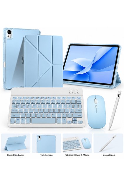 Huawei MatePad 11.5 2023/2024/2025/2026 Smart Combo Türkçe Klavyeli Origami Kılıf Mouse Kalem Seti