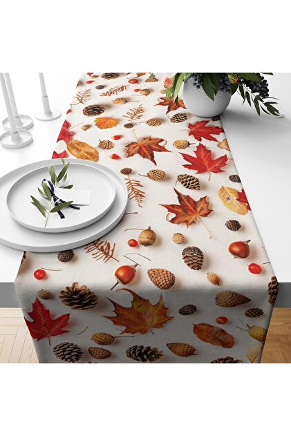 Digital Printed Runner - Floral/Leaf Pattern / Autumn Series - 140X40 cm
