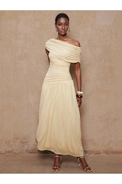 Rochie maxi, crem - S
