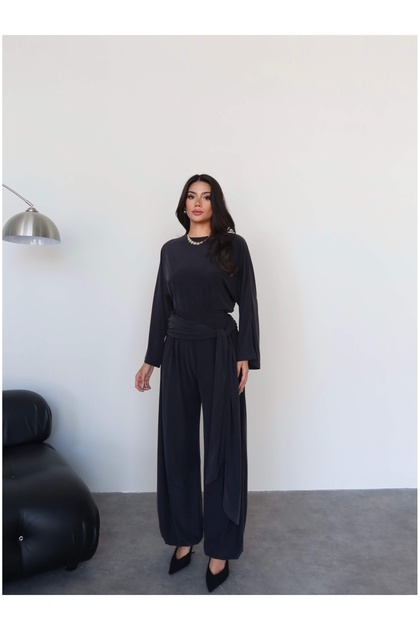 Modal Belt Detailed Draped Shalwar Suit
