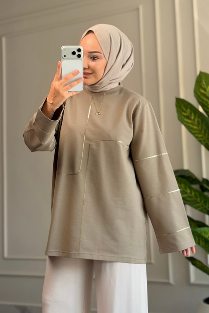 6259 - Comfortable, Casual Women's 2-Thread Embroidered Long Sweatshirt