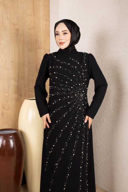 Melisa Kadın Büyük Beden Tesettür Uzun Abiye Elbise