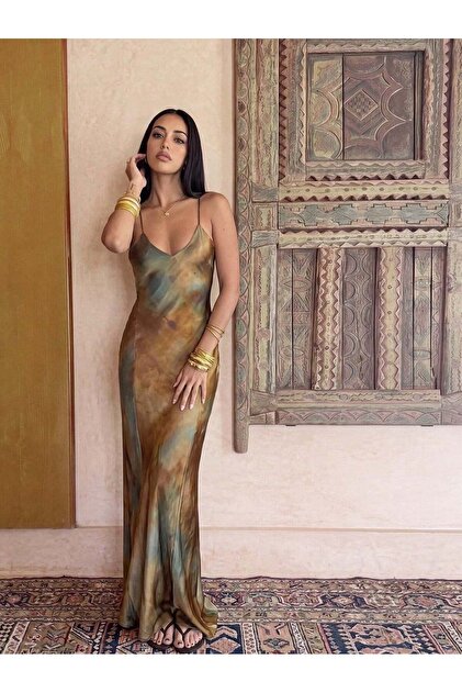 Rochie maxi, mix de culori - L