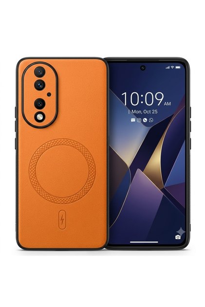 Huawei Honor 90 ile Uyumlu Kamera Korumalı Suni Deri Manyetik Şarj Özellikli Kılıf