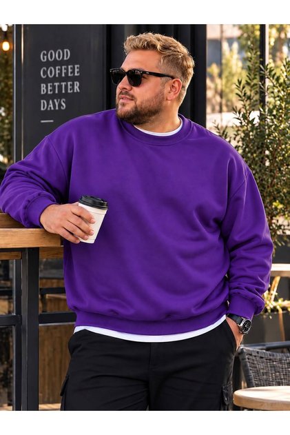 3 Yarn Combed Cotton Plus Size Unisex Sweatshirt Me6