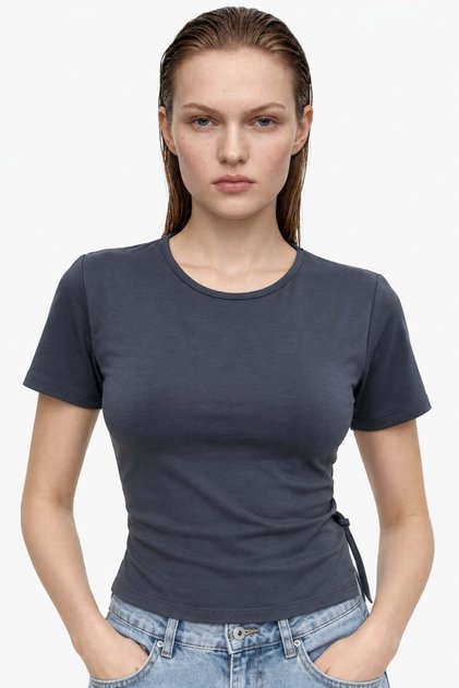 Tricou de damă cu șireturi ajustabile la spate