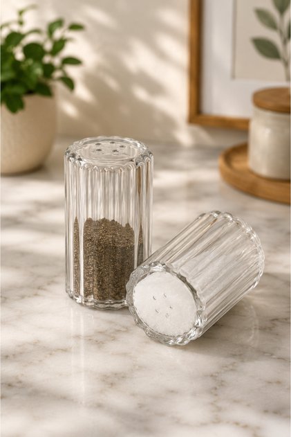 Avenor 2-Piece Glass Salt Shaker - Pepper Shaker