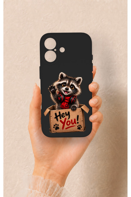 Cute Raccoon Pattern Silicone Case Compatible with iPhone 17