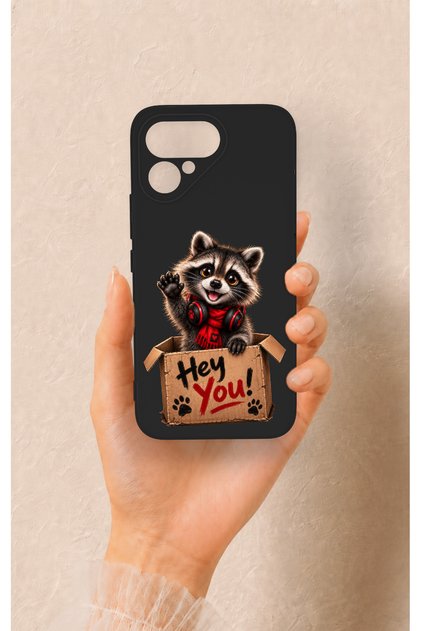 Cute Raccoon Patterned Silicone Case Compatible with Tecno Pova Curve 2