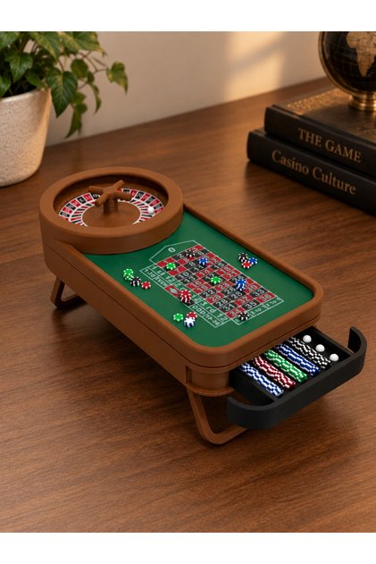 Mini Rulet Masası Dekoratif Masaüstü Süs – Casino Temalı Minyatür Dekoratif Obje