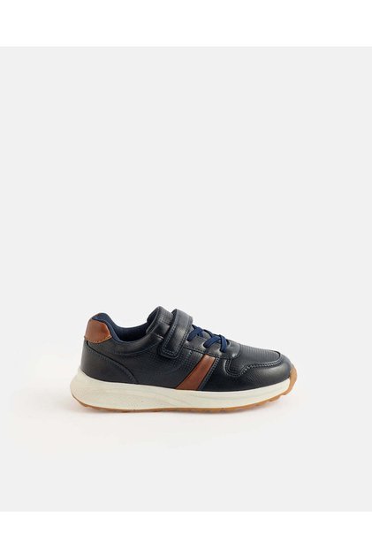 Senior Boys Navy Colour Block Sneakers