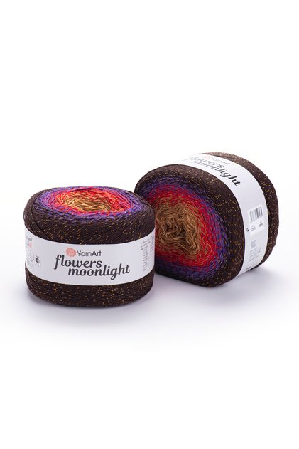Flowers Moonlight Cotton Glitter Gradient Hand Knitting Yarn 260 Gr 1000 m - 1 Piece-3265