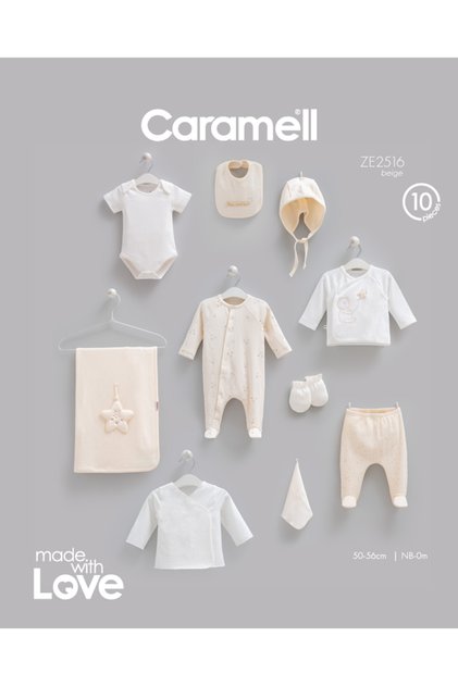 İncibaby 100% Cotton Premium Quality Teddy Bear 10-Piece Baby Boy Hospital Discharge Set New Season