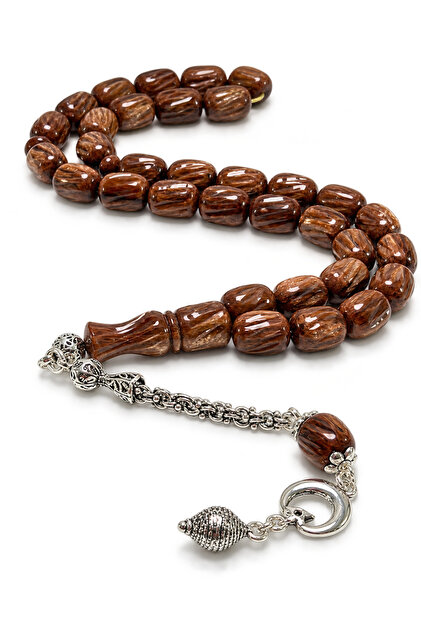 Pen Craftsmanship Czechoslovakian Simile Katalin Tasbih Capsule Cut Silver Color Premium Men's Tasbih with Tassels