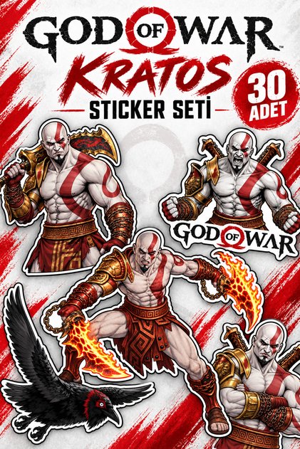 God of War Kratos Sticker Set 30 Pieces | Game Themed Sticker Pack