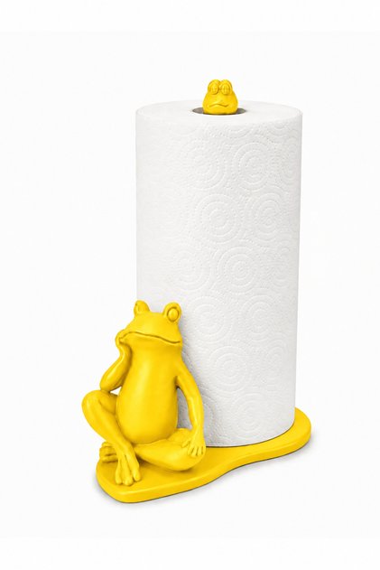 Zen Frog Dekoratif Kağıt Havluluk Sarı Modern Mutfak ve Masaüstü Kağıt Havlu Standı