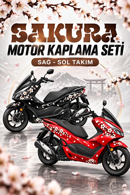 Stikacar JAPON ÇİÇEĞİ Motor Kaplama - Sakura Sticker - Fiyatı