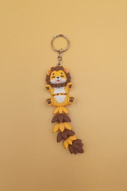 Long Tail Series Lion Figured Movable Keychain (Large Size-12Cm) - Bag Ornament Charm