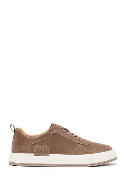 Men's Mink Lace-Up Thick Soled Suede Leather Sneaker Wm680048Ds